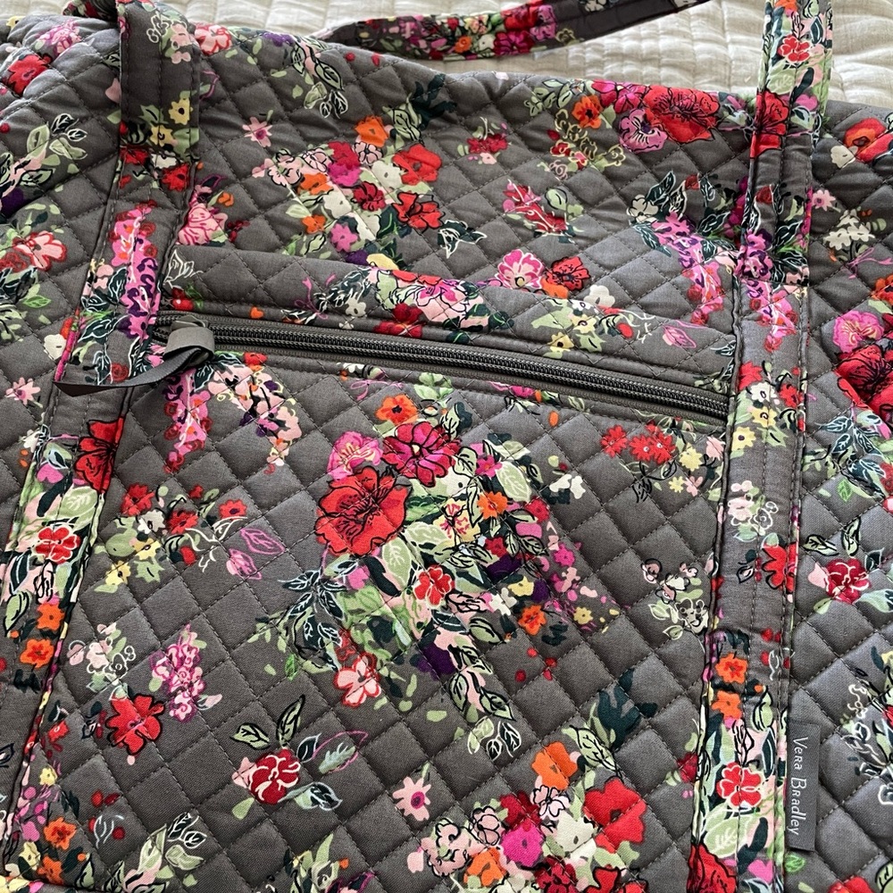 Vera Bradley Lay Flat Cotton Travel Duffel Bag in Hope Blooms